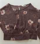 Bluzka brązowa w kwiaty H&M elegancja, seksowna