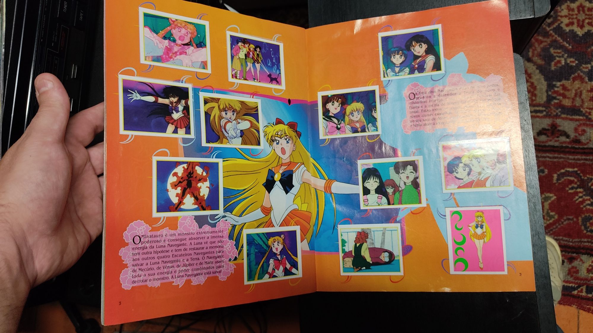 Sailor Moon caderneta Merlin completa anos 90