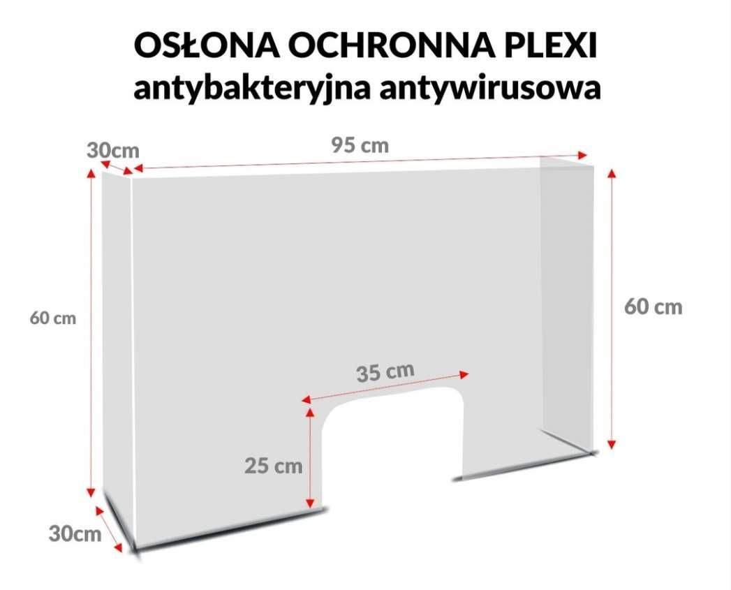 Osłona szyba antywirusowa plexi stojąca