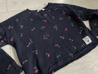 Krótka bluza bluzka H&M granatowa wiśnie 146/152