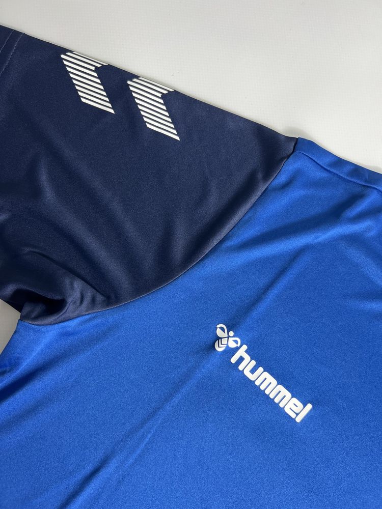 Nowa koszulka meska Hummel sportowa niebieska M outlet