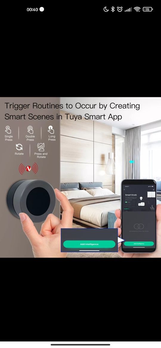Botão inteligente cenas zigbee