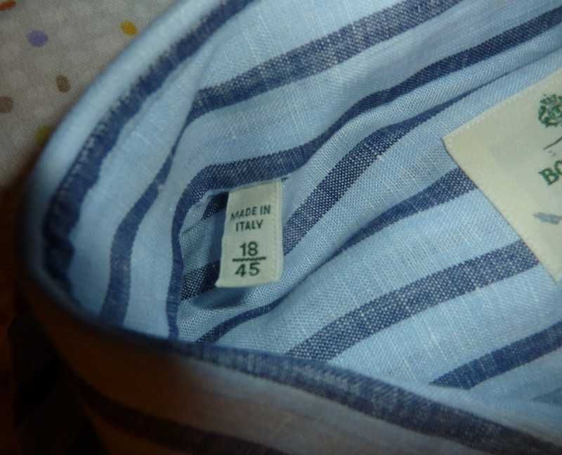 Camisa nova linho riscas largas Luigi Borrelli Napoli 45 - SALDO