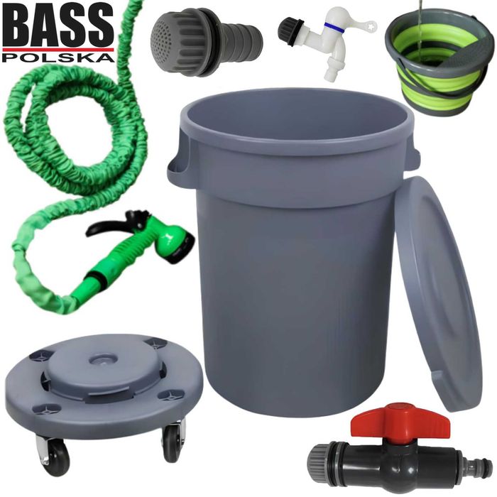 BASS POLSKA Beczka Plastikowa 220l Z Kółkami 2w1 Do Wody BH79970