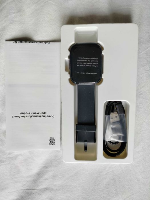 Smartwatch inteligentny zegarek unisex czarny sportowy ala Apple watch