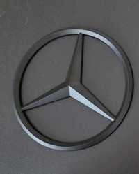 Nowy emblemat znaczek Mercedes logo gwiazda srebrny czarny mat matowy