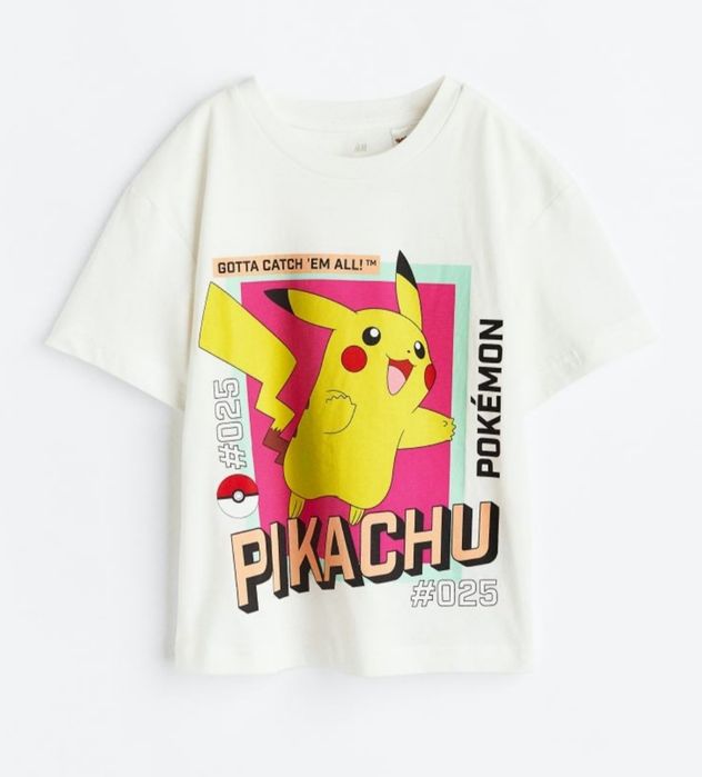 T-shirt z nadrukiem Pokemon koszulka Pikachu H&M r. 98/104