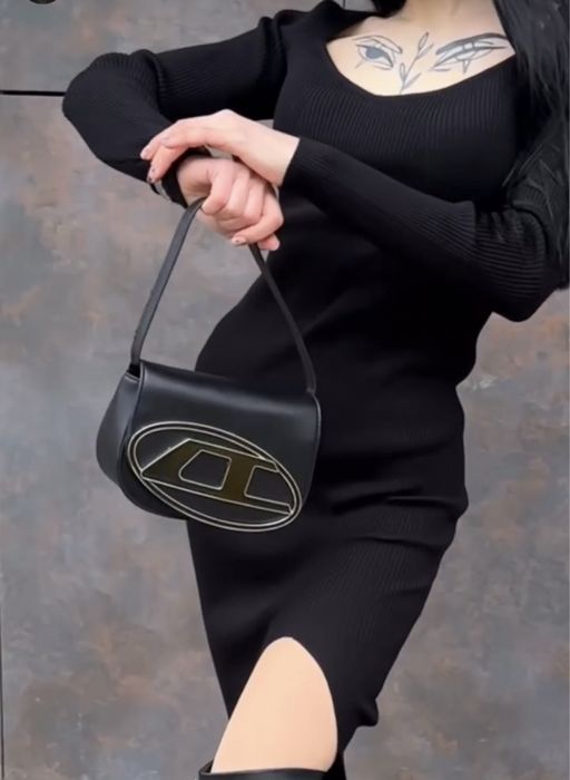 Сукня рубчик розріз розпірка платье разрез