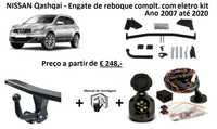 NISSAN Qashqai Gancho/Engate/ferro de Reboque + Kit elétrico de 7 pol