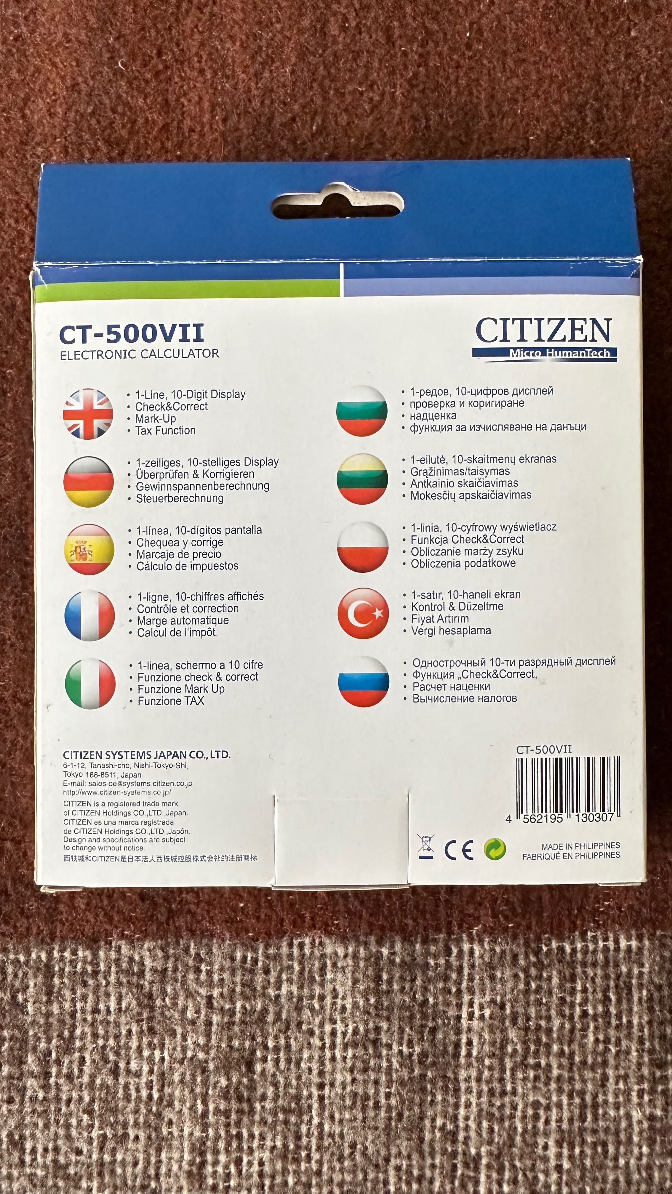 Kalkulator Citizen CT-500VII 10-digit [nowy]