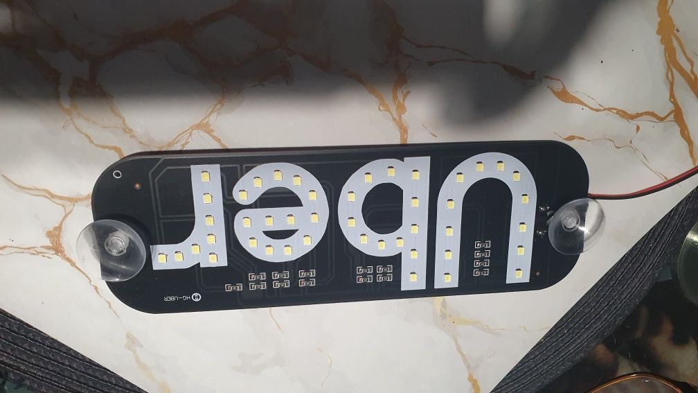 Logo Ledowe na szybę Taxi Uber