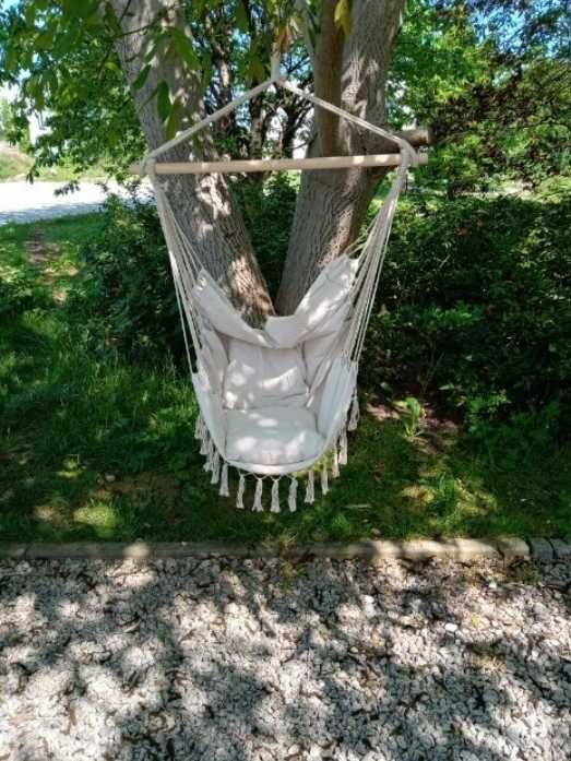 Fotel wiszący brazylijski hamak krzesło huśtawka na balkon taras ogród