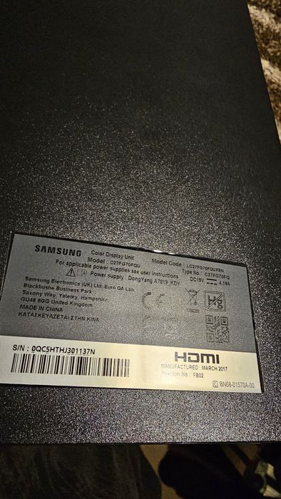 Monitor Samsung C27FG70FQU 27 polegadas curvo 144hz