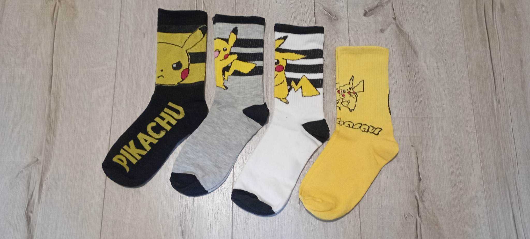 Zestaw 4 par słodkich skarpet Pokemon Pikachu