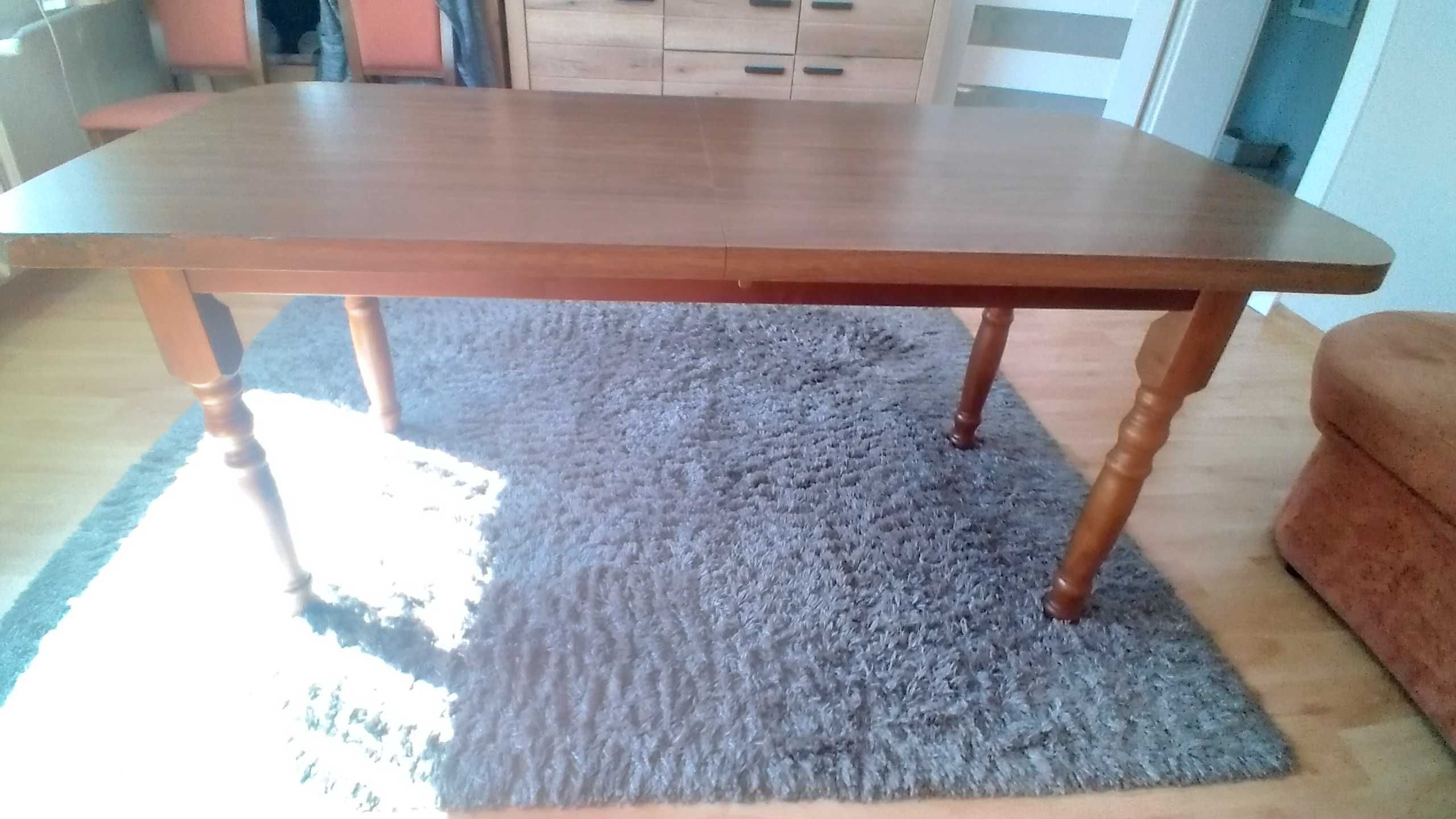Stół do salonu duzy rozkladany, okleina orzech