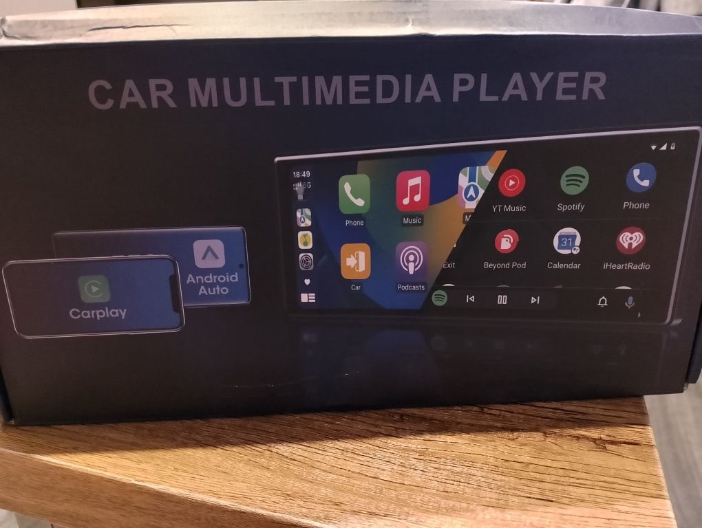 Multimedialny odtwarzacz wideo radio aux nawigacja CarPlay & Android