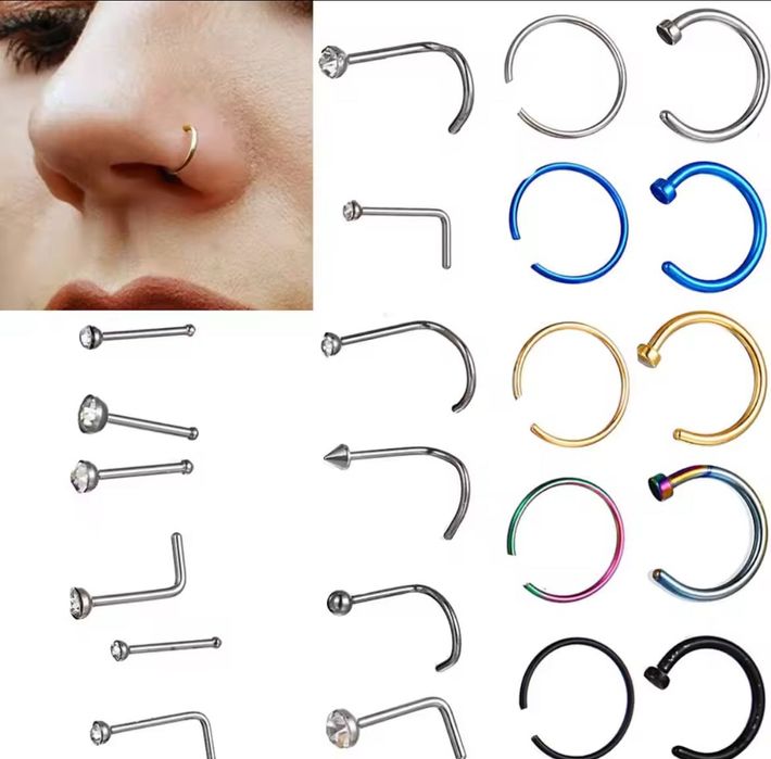 22 Piercings para nariz *novos selados*
