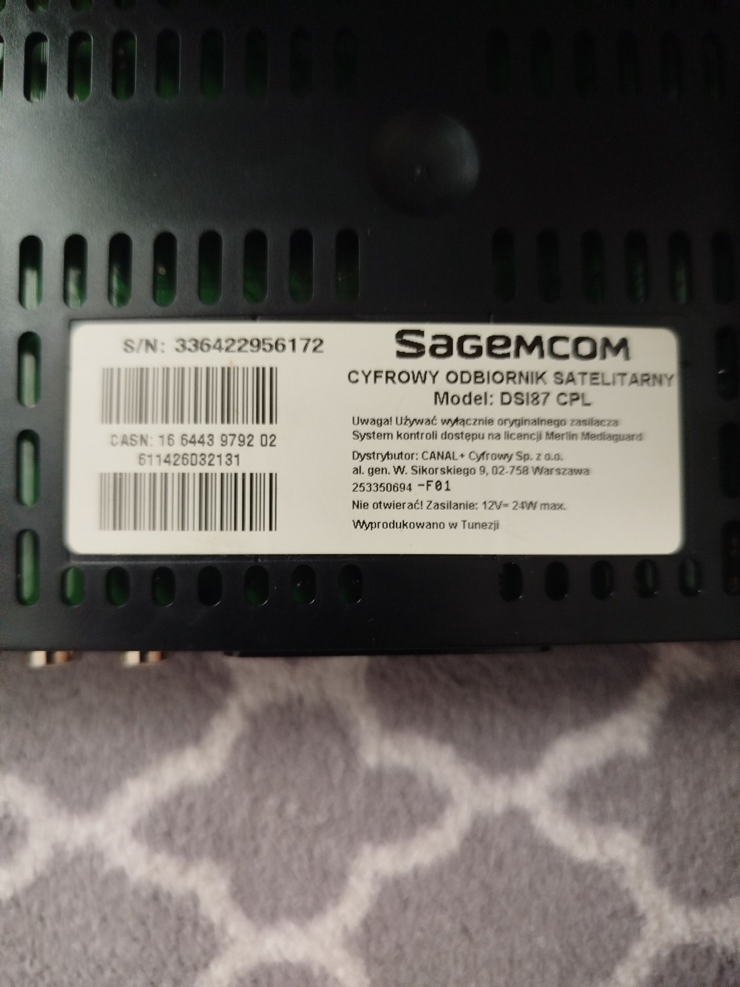 Dekoder cyfra + , Sagemcom DSI87