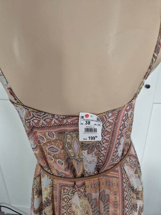 Piękna sukienka z paskiem w stylu Boho toż 38, Reserved