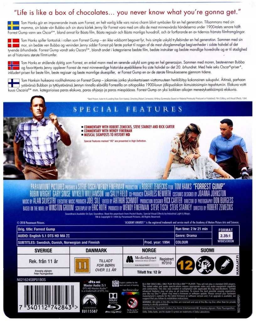 FORREST GUMP Blu-Ray Steelbook wer.ENG