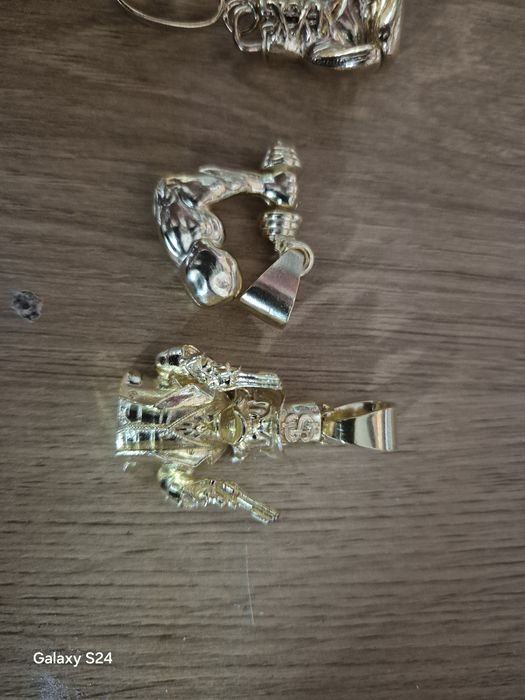Pozłacane zawieszki złotem 14 karatowym srebro proba 925