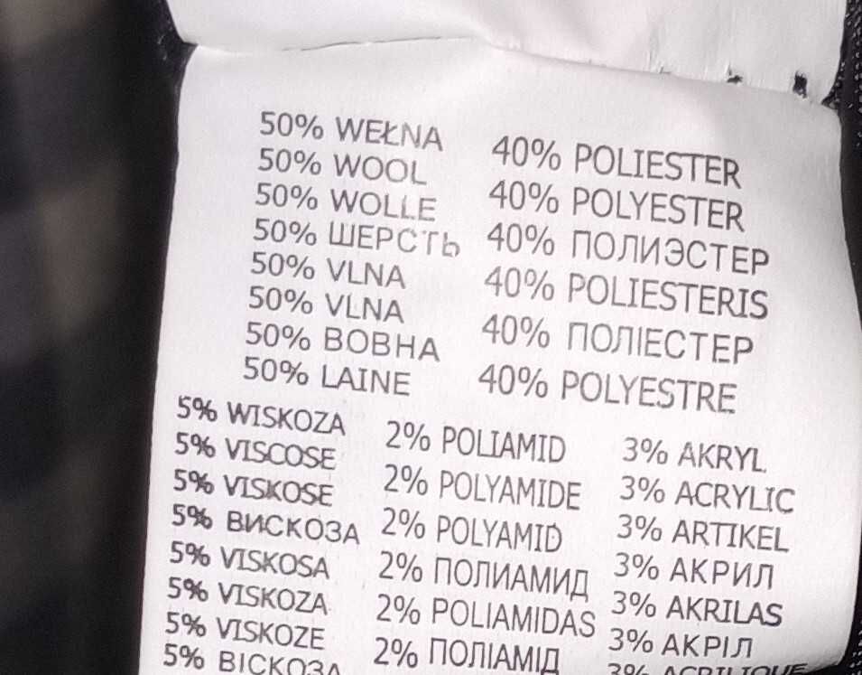 Płaszcz damski 36 dłuższy 50% wełny