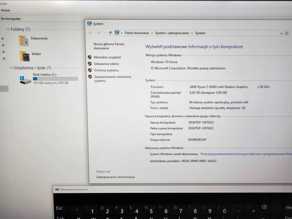 Komputer HP All-in-One PC = dotykowy ekran 27 cali