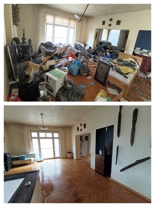 Sprzątanie opróżnianie mieszkań zaniedbanych po zbieractwie, zmarlych,