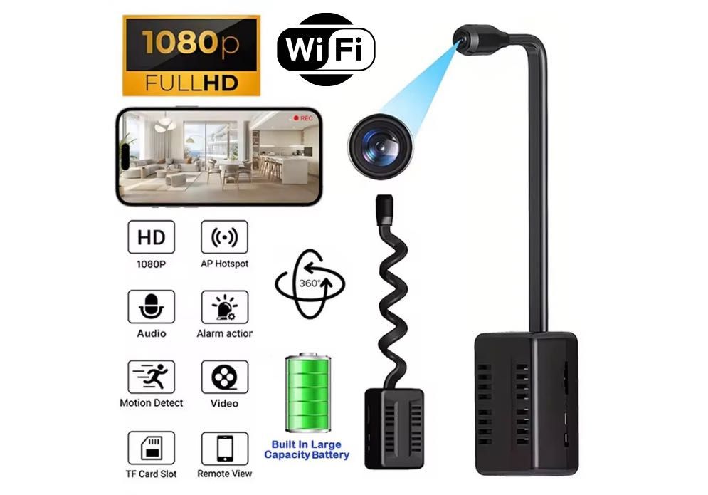 Мини Wi-Fi IP-камера StarEye U6 1080P с аккумулятором и детекцией AI