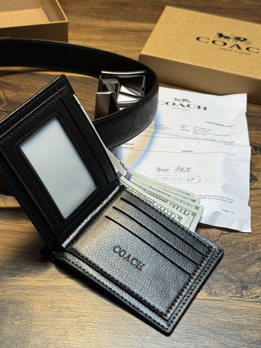 Подарунковий ремінь гаманець coach