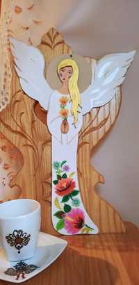 Anioł malowany ręcznie 40 cm