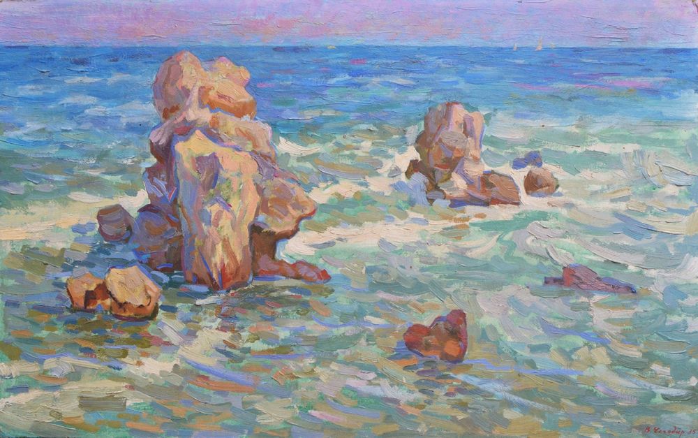 Чегодар Василий (1918-1989). Море. Парусники. 80*50 см