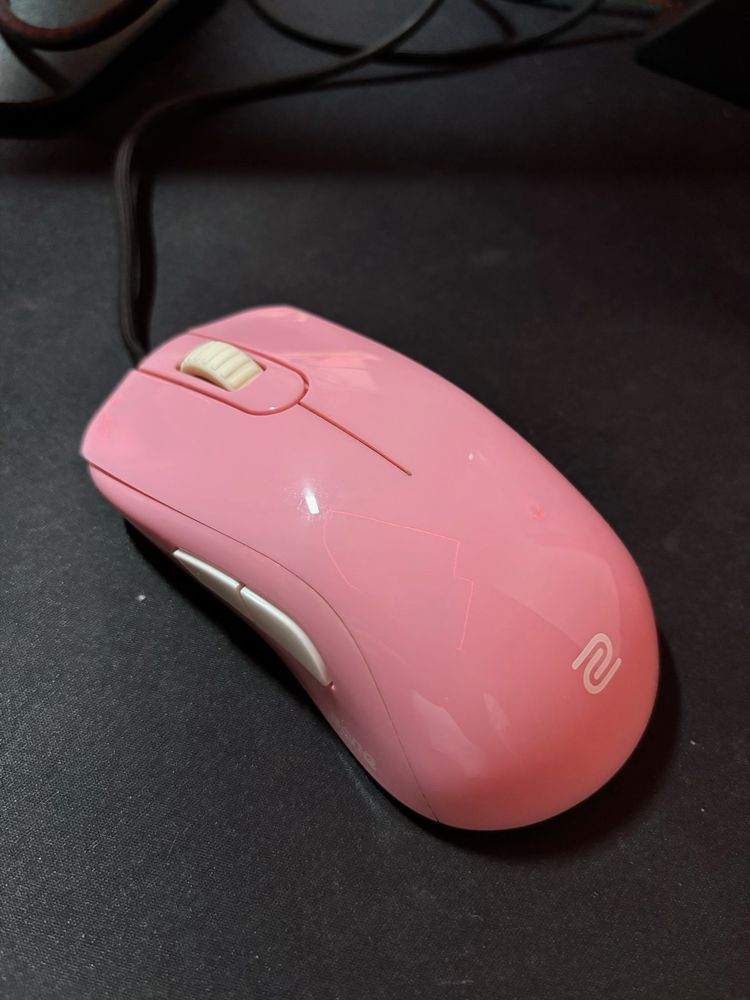 Rato Zowie S1 Divina Pink com Paracord, Hyperglides e Bungee