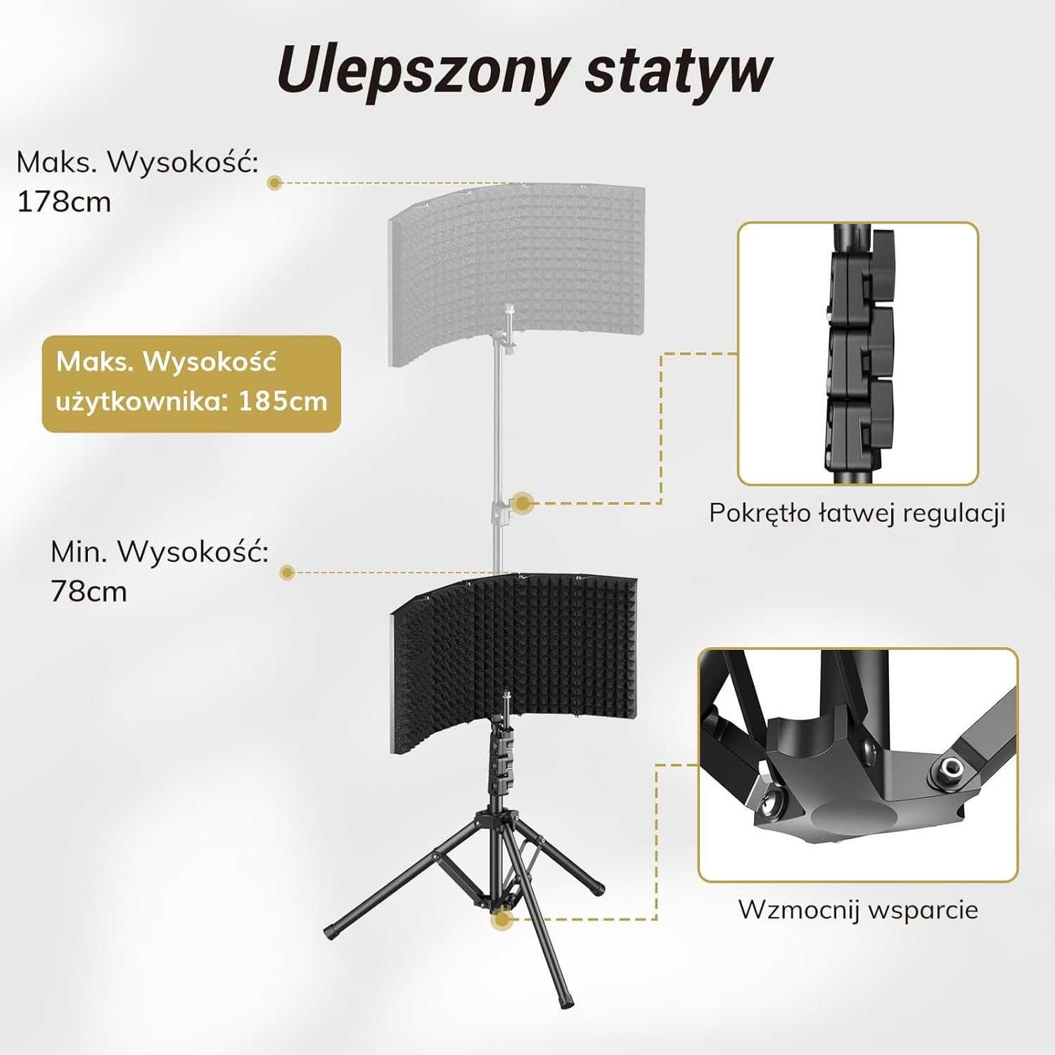 Zestaw osłon izolacyjnych do mikrofonu, osłona z pianki absorpcyjnej
