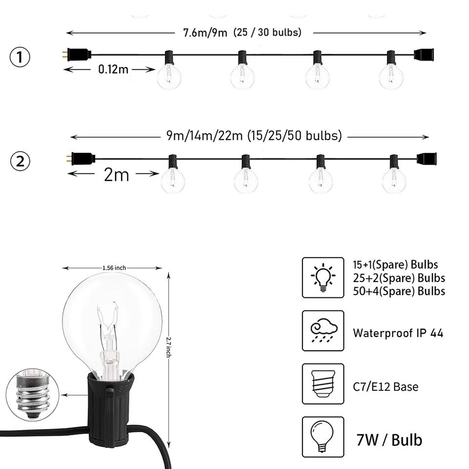 Вулична ретро гірлянда LED