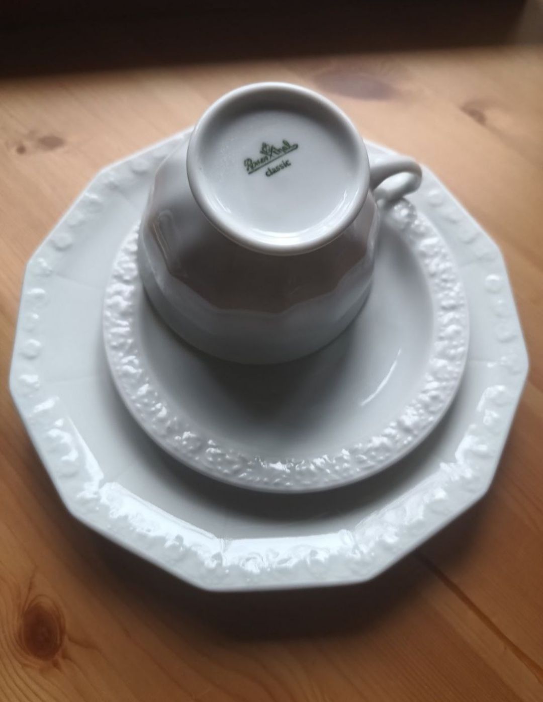 Кавове порцелянове тріо Rosenthal Maria біле (чашка, блюдце, тарілка)