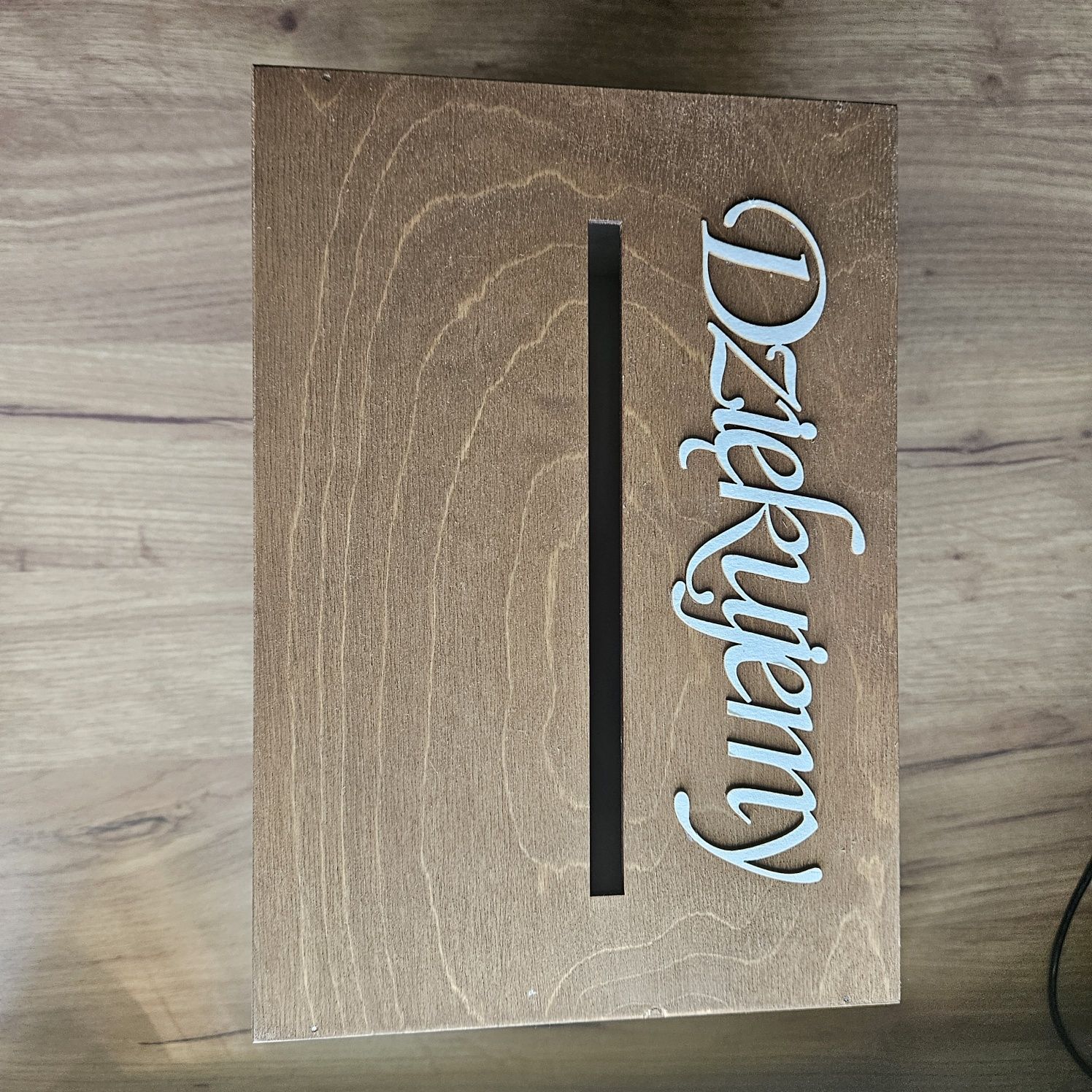 Komplet drewniany pudełko na obrączki i koperty