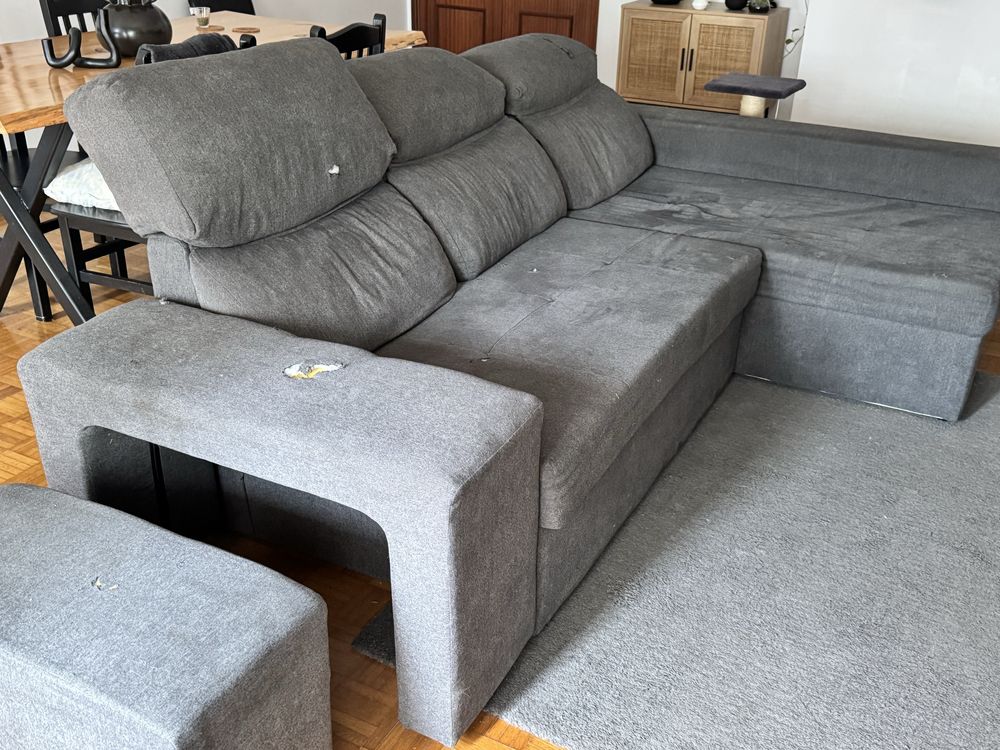 Sofa Cinzento Chaise Long