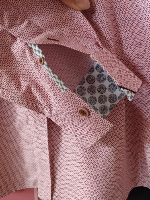 Koszula męska z długim rękawem i kołnierzykiem różowa Ted Baker