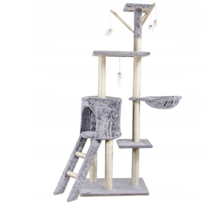 Nowy drapak wielopoziomowy 3w1 z legowiskiem i budką stabilny wysoki