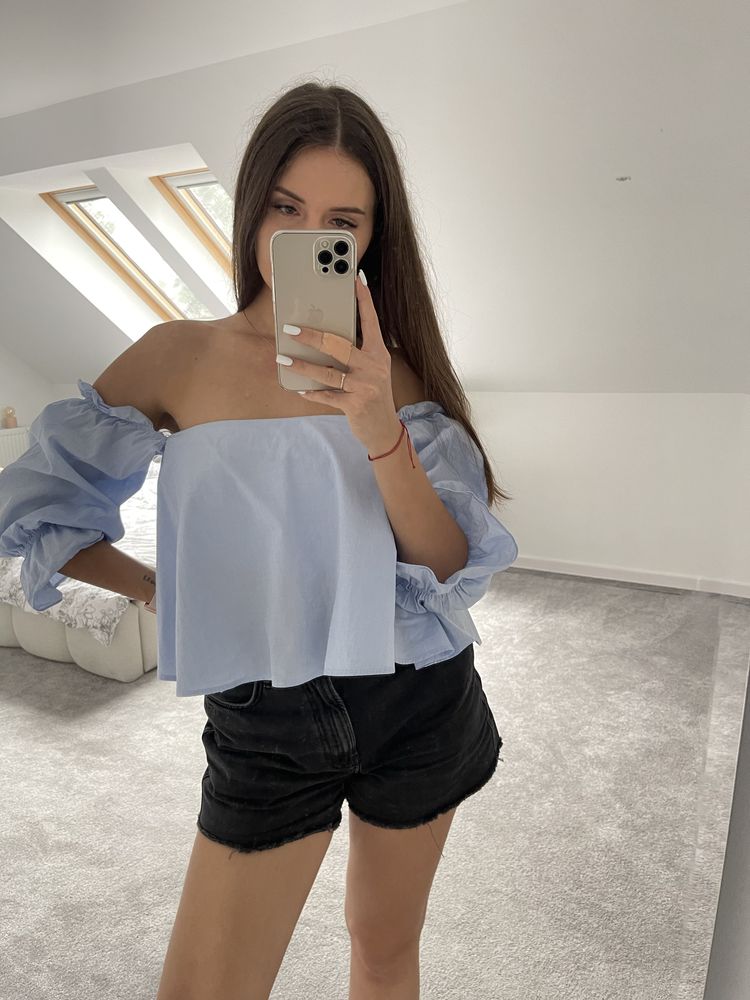 Bluzka Hiszpanka Zara s niebieska