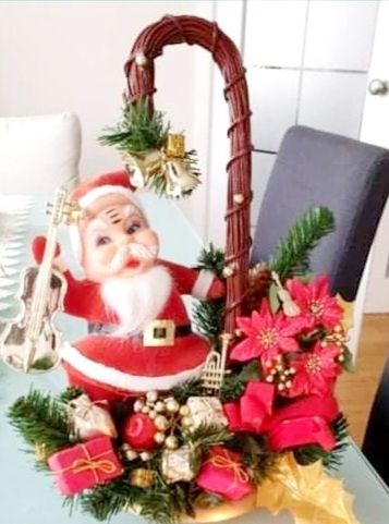 Święty Mikołaj ozdoba świąteczna stroik na stół świąteczny