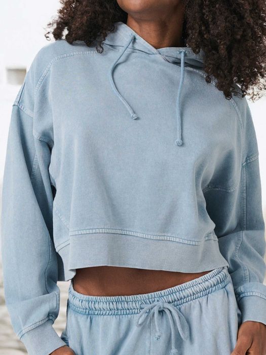 Pudełkowa bluza dresowa z bawełny M 38 acid wash boxy cropped oversize