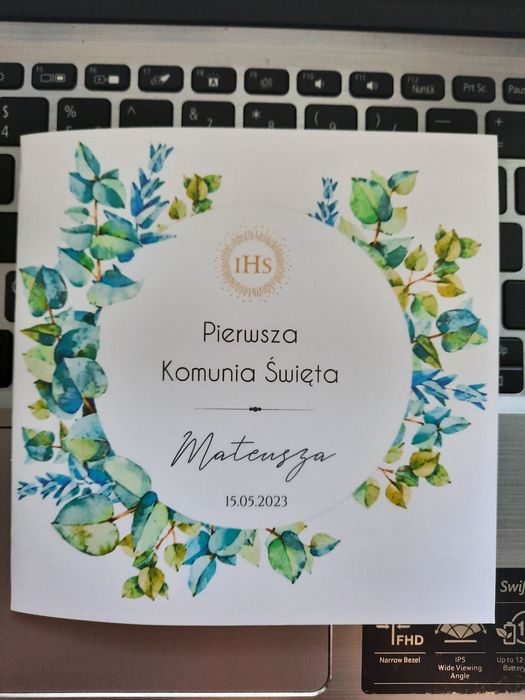 Zaproszenia na komunię/chrzest