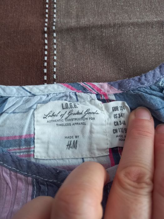 Koszule dziewczęce w kratkę, H&M i in. Rozmiar 98-104 Zestaw