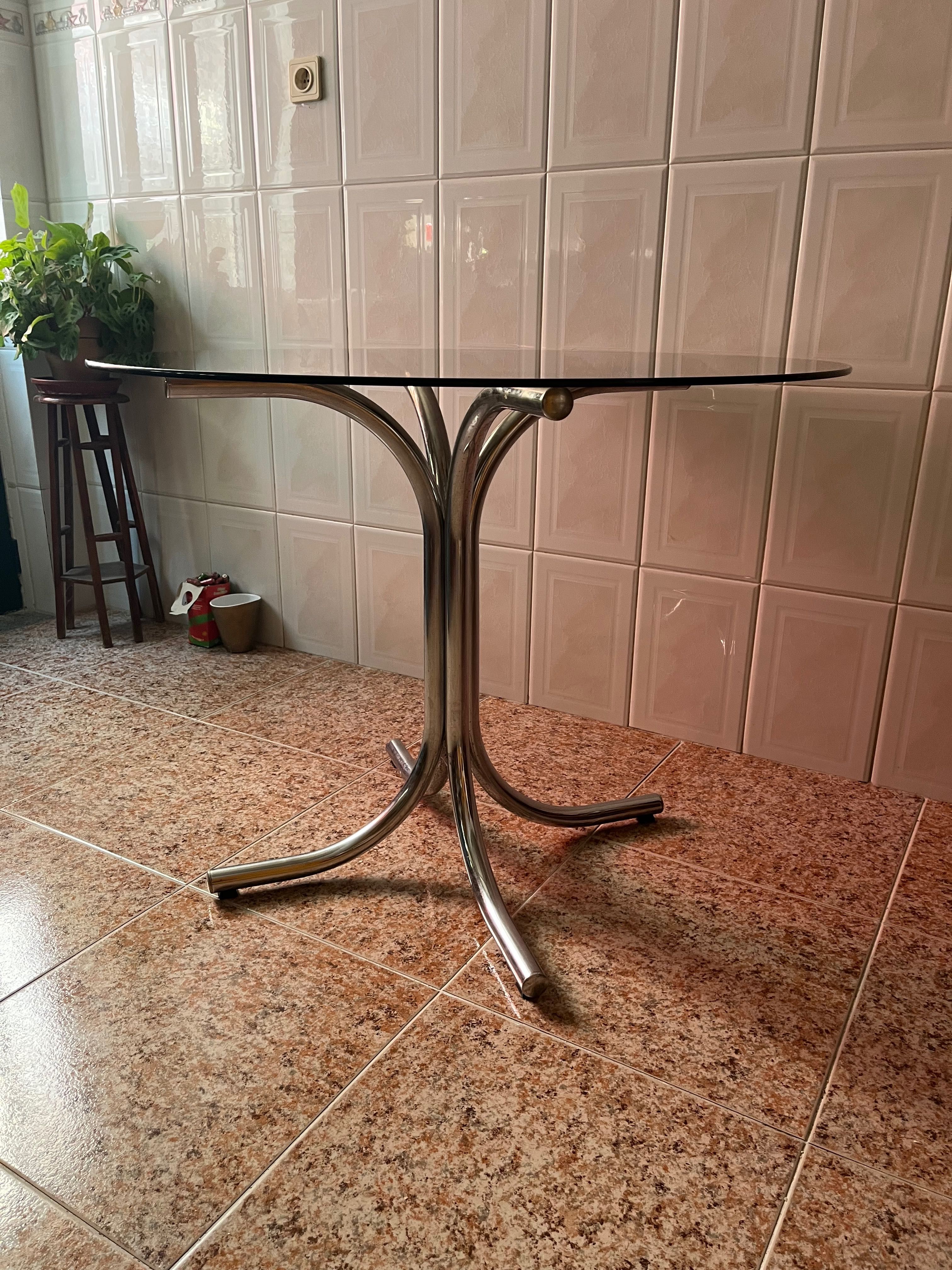Mesa de vidro redonda