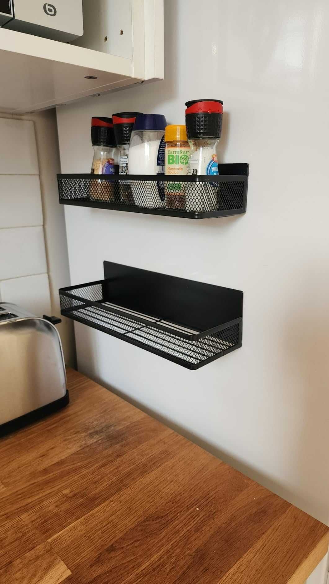 Przybory kuchenne 3 sztuki czarne magnetyczne do kuchni metalowe