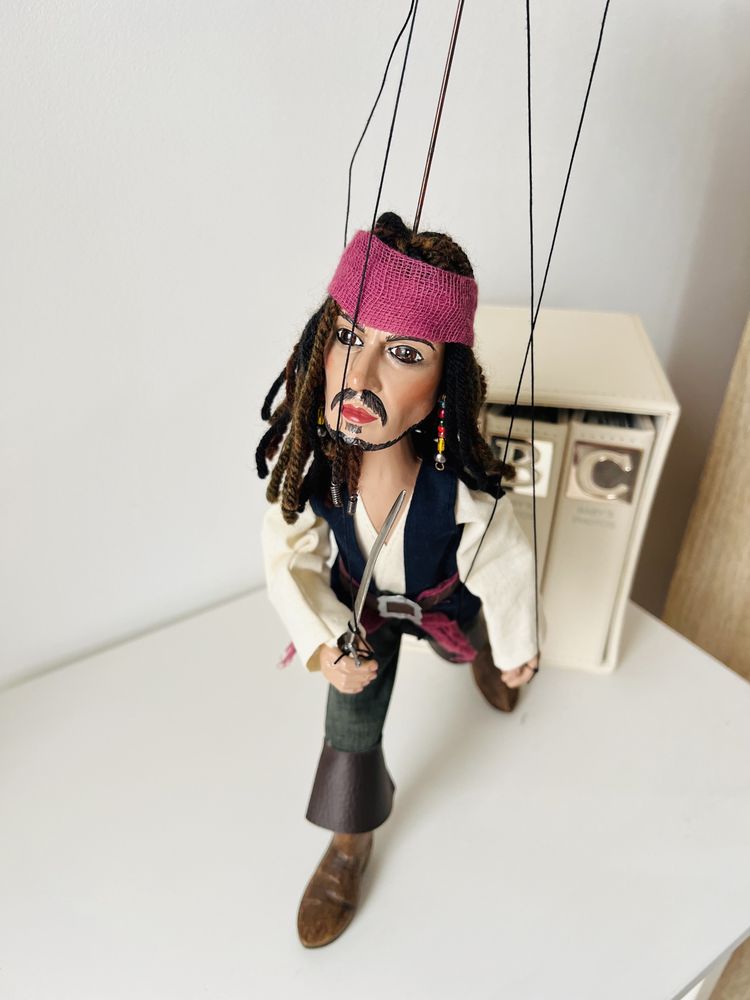 Pirat Marionetka Jack Sparrow - Ręcznie robiona oryginalna lalka