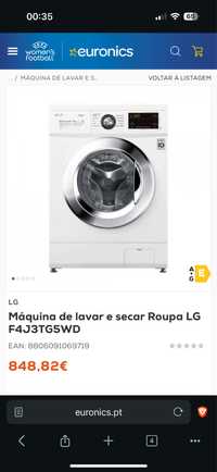 Máquina lavar e secar roupa LG - como nova