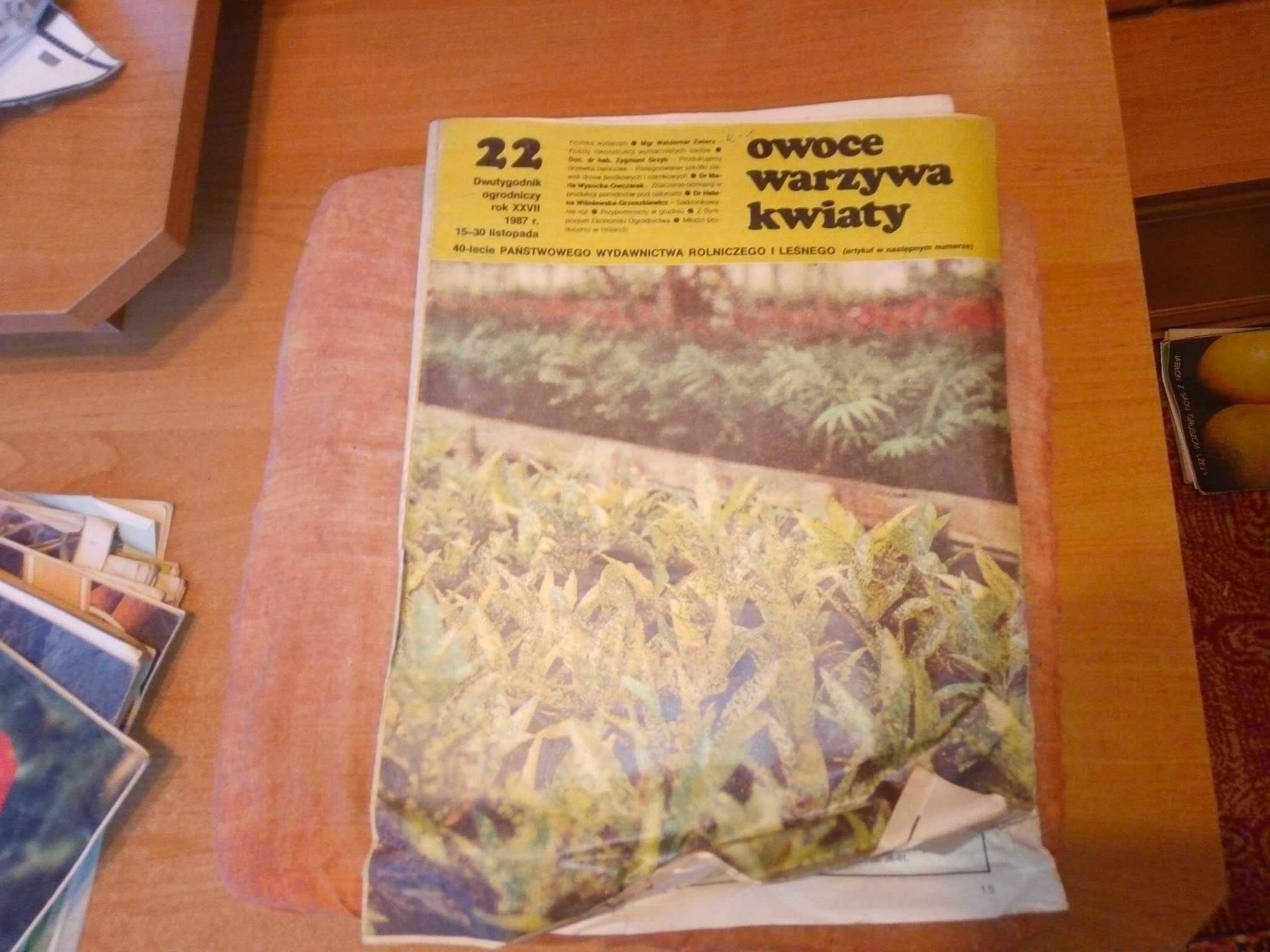 Owoce warzywa kwiaty dwutygodnik 22 1987 ogrodniczy gazeta czasopismo